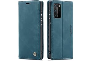 QUQUCHENG123 Ququcheng - Carcasa Compatible con Huawei P40 Pro, Piel con Tapa, Cierre magnético, Carcasa antigolpes, Color Blanco