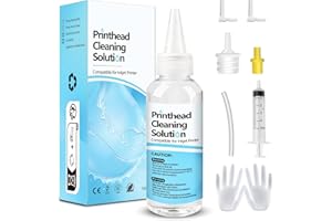 FOSGOIT Printhead Cleaning Kits Inkjet Printers, Printer Cleaning Kit for Epson Ecotank Printers, Printer Cleaner Kit for HP, Inkjet Printers Head Cleaning Solution for Canon Pixma Print Head Liquid Nozzles