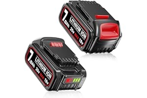 DASNITE DCB184 7.0Ah Compatible with Dewalt 18V Power Cordless Tools,Replacement for Dewalt Battery 18V,DCB200 2Pack