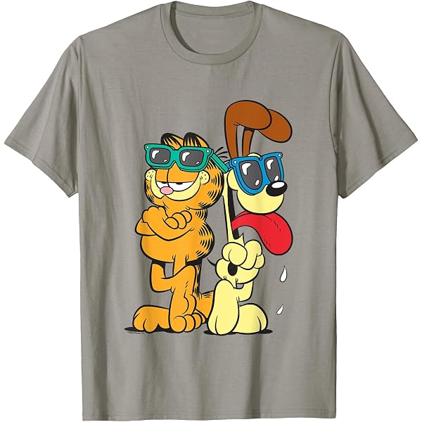 Garfield Kinder T-Shirt – Kurzarm Mit Cartoon-Aufdruck, Bequem Für Jungen & Mädchen, Haferflockenfarben