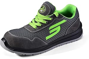 SAFEYEAR Scarpe Antinfortunistiche Uomo & Donna S1P, L-7328GN Comode Scarpe da Lavoro Estive & Inverno, Traspirante Pelle, SRC Leggere Suole, S1P Punta Composita & Piastra Anti Penetrazione