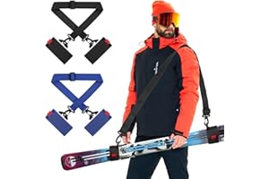 DELAESI 2 PCS Adjustable Ski Shoulder Straps Portable Ski Carrier Straps Ski Strap and Pole Carrier Ski Boot Carrier Strap for Snowboard
