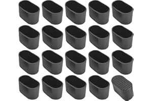 Lumi Zenva Pipe Oval Stopper, 20 Piezas 20x40mm - Funda de plástico para Patas de Mesa, sillas y Muebles, Tapas plástico Mesa - Funda Protectora Antideslizante para Tubos ovalados y Redondos