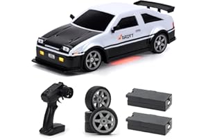 ACAMMZAR Voiture Télécommandée Drift, 1:16 25KM/H 4WD Voiture Télécommandée Tout Terrain Enfant Adulte, RC Drift Car pour Les Garcon de 5 6 7 8 9 10 Ans, avec lumières LED, Deux Piles, Noir