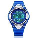 Los niños deporte digital reloj, niños al aire libre impermeable electrónico relojes con LED alarma Cronómetro – Azul