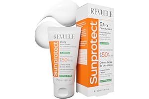 REVUELE SunProtect Crema Faciale Giorno Controllo Grasso, Crema Viso Giornaliera SPF 50+ – Protezione Solare Alta con Effetto Opacizzante, Idratante e Anti-Lucidità, per Pelli Miste e Grasse, 50 ml