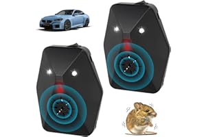 LURICO 2PCS Ultrasuoni per Topi Auto, Repellente Topi con Ultrasuoni e Luce LED, Doppia Modalità, Automatico, Universale per Auto Camion Furgoni.