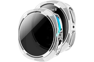 GEEDOOWIN 2 Pack Privacy Screen Protector Case for Samsung Galaxy Watch 8 40mm, Hard PC Bumper + HD Anti-Fog Tempered Glass Protective Film, Screen Protector Case, Overall Protective Cover, Clear