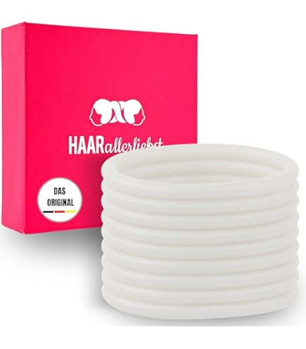 HAARallerliebst® Unisex siliconen haarelastiekjes 9 stuks - premium haarelastiek vlechtrubber transparant ultra sterke grip - mannen dames meisjes - sporthaarbanden - haaraccessoires incl. doos voor