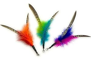 PURRS CAT TOYS Purrs Feather Spinning Attachments 3 PACK UK made Fits PurrSuit,DaBird & Frenzy Wand Cat Toys