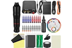 BAMTTOO Zestaw długopisów do tatuażu, kartridż z igłami, maszyna do tatuażu dla początkujących