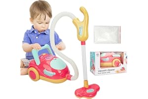 Lembrd Aspiration réelle sous vipour Enfants - Jouet d'aspirateur électrique pour Enfants avec Effet sonore | Jeu Nettoyage Maison 2 en 1 avec des Sons lumières réalistes et Un
