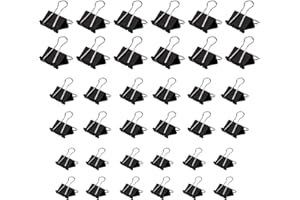 SRTSTR 132 Pezzi Clip Fermacarte Metallo Pieghevoli 15 mm/25 mm/41 mm Set Cancelleria Clip Fermafogli Foldback Clips Binder Clips per Note Letter Paper Supplies Ufficio Casa Cucina (Nero)
