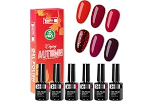 ‎BEAUTILUX Beautilux UV Nagellack TPO-Frei, 6 Farben 10ml HEMA-FREE Gel Nagellack Set für Home-Maniküre Nail Art Maniküre (AT25-05)