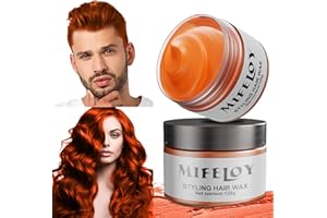 COUKULA 4,23 Unzen Orange Temporäre Haartönung, Instant Hair Cream Mud, Natürliche Haarfarbe Frisur Pomade, Unisex Styling Haartone Wax, 120g Haar Wachs für Party Cosplay Halloween Weihnachten