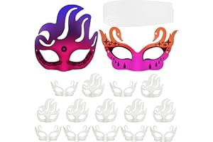 SHINEOFI 16Pcs DIY White Masquerade Mask: Paper Plain Half Face Mask Unpainted Blank Crafts for Halloween Cosplay Dance Prom Christmas Dress up Party