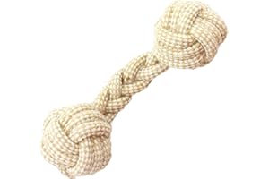 MIJOMA Jouet pour chien en corde haltère robuste pour chiens de taille moyenne à grande, env. 23 x 7 x 7 cm (naturel)