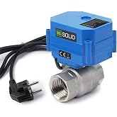 U.S. Solid 1" Motorized Ball Valve with 220VAC Plug DN25 Stainless Steel, Automatic Return, Normally Closed