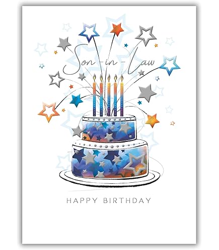 Male Birthday Cards - Special Happy SMRBirthday Card For Blue And Gold Foil Birthday Gift For - View #2