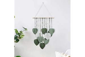 HNLMZ Arazzo da Parete in Macramè,Arazzi Tessuti a Mano in Stile Boemo,Arazzo Fatto a Mano Decorazione da Parete Per Soggiorno, Camera da Letto, Matrimonio, Decorazione Natalizia (Verde Militare)