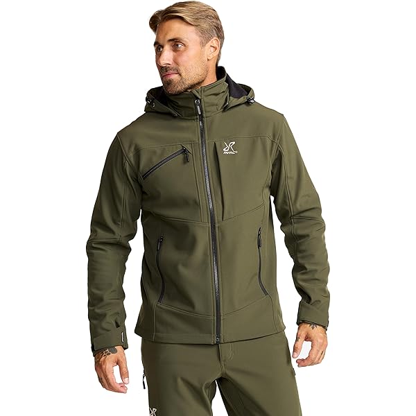 RevolutionRace Silence Proshell 3L Jacket, Herenjas, Geventileerde en Waterdichte Jas voor Wandelen en Andere Buitenactiviteiten, Dark Olive/Moonless Night 3.0, L