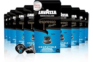 Lavazza Maestro Dek, Entkoffeinierter Espresso mit Aromen von Trockenfrüchten, 10x10 Kapseln, kompatibel