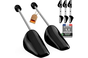 Incutex Lot de 3 Paires embauchoirs taille adaptable 38-44, forme chaussure en plastique, noir