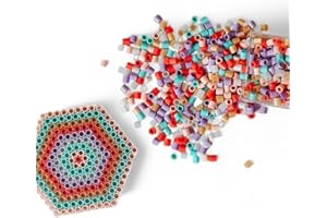 ‎LEYLA&E BIO XL Maxi Bügelperlen Set inklusive Steckplatte - Groß 10mm 1000 Stück - Pastell & Nude - für Kinder ab 3 Jahren - Steckperlen Ökologisch (BIO Pastels)