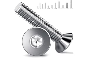 YOOPIN YOOPI M6 Senkkopfschrauben 30 Stück, M6x20mm Edelstahl Senkkopfschrauben, Edelstahl A2 V2A Senkkopfschrauben M6, DIN 7991 Senkschrauben mit Innensechskant Vollgewinde für Maschinen, Geräte und Möbe