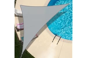 AMAZON BRAND - UMI UMI Vela Ombreggiante Impermeabile 3x3x4,25m Triangolare Tenda a Vela Protezione Raggi UV 95% Tenda Parasole per Esterno Giardino Terrazzo - Grigio