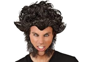 ATOSA peluca halloween hombre lobo morena patillas