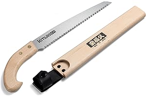 Kimura® Samurai Pruning Saw - Heavy Duty Premium Japanese Hi-Carbon Steel Saw, Ergonomic Japanese Oak Handle, Holster Included, Ideal for Branches, Trimming, Camping, PVC, Hiking, Wood - 350mm