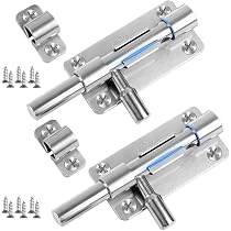2 Chiavistelli In Acciaio Inox 304 Da 100mm – Catenaccio Per Porte Interne, Bagni, Armadi E Capanni, Con Viti, Sicuro E Anticorrosione