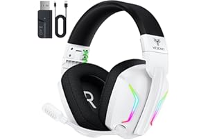 WESEARY WG1 Cuffie Gaming Wireless, 2,4 GHz Cuffie Gaming con Microfono per PS5, PS4, PC, Switch, Mac, Mobile, Cuffie per PS5 con Stereo, Cuffie Bluetooth Over Ear con Luce LED, Batteria da 50 Ore