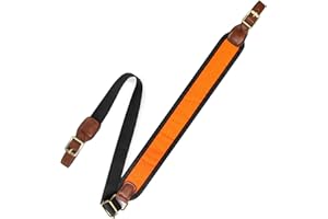 VicBre Leder Gewehrriemen Nicht schwenkbar Sling Riemen rutschfest gepolstert Verstellbarer Schrotflintengurt für Jagd Schießen