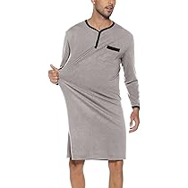 Pyjama Homme En Coton – Haut à Manches Courtes, Col V, Longueur Genou | Confortable, Doux, Pour La Maison Ou L'hôpital
