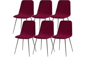 Lydevo Housse de Chaise Scandinave Extensible Lot de 6 Moderne Housse de Chaise de Salle à Manger Lavable Universel Couverture de Chaise de Cuisine Décor de Cuisine Maison,Diagonale # Vin Rouge