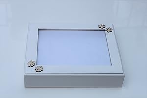 Kronos Urna Cineraria Portafoto Cornice in Legno per Animali Cane Gatto (Bianco)