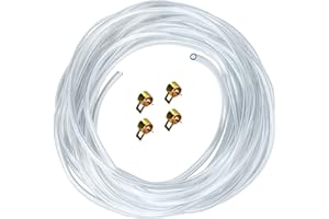 KINGOZOYI Gomma Trasparente 4mm x 6mm x 10m Tubo Silicone Flessibile in PVC Con 4 Fascette Stringitubo - Ideale per Acquario e Aria