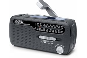 Muse MH-07DS tragbares Kurbel-Radio, Weltempfänger mit Taschenlampe und Solar-Ladefunktion (Dynamo, Handy-Lader, Solar, USB, Mini-USB)