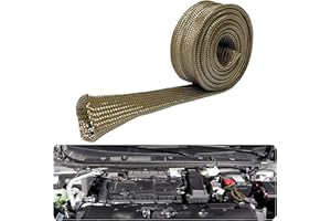 CICIXIXI 1M Isolamento Scudo Termico Manica Cavo Tubo Protezione Copertura, Manicotto in Basalto Resistente al Calore,Copertura del Tubo in Filo Isolante 25MM