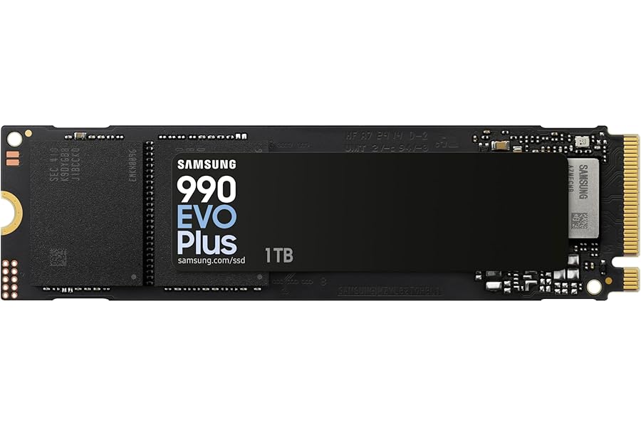 Samsung 990 EVO Plus, 1TB, PCIe 4.0 x4 / 5.0 x2, NVMe2.0 (up to 7150 MB/s), NVMe M.2 (2280), Internal Solid State Drive (SSD), MZ-V9S1T0BW