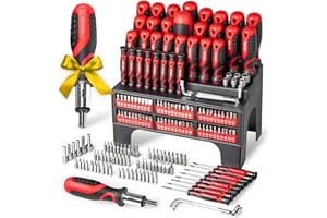 WALTER XXL Schraubendreher- & Bit-Set 100-teilig – Geschenk für Papa, Männer + Handwerker –inkl. Präzisions- & Winkelschraubendreher, Stecknüsse, Ratschen-Schrauber – Kreuzschlitz, Sechskant