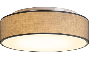 Zedelmaier Deckenlampe Stoff Rund 38cm E27x2 max.40W Deckenleuchte Taupe Stoffschirm Wohnzimmer Schlafzimmer Küche Flur Kinderzimmer Lampe Decke Lampenschirm