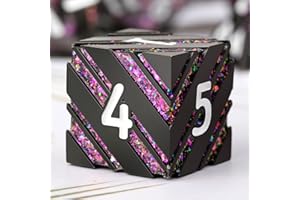 Stripe Metal DND Dice,DNDND Metallic Stripes Dice with Gift Metal Box for Dungeons and Dragons D&D (Purple Stripes)