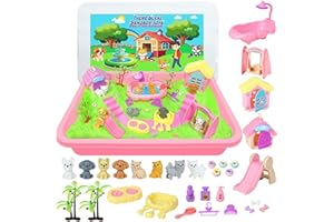 Vuecer Magic Sand Arena Magica para Niños: Cofre de Arena Mágica Niños con Arena Mágica para Jugar con Arena para Cumpleaños Regalo Niña Niño 3 4 5 6 7 8 9 Años (Pet)