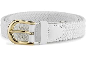 Streeze ceinture élastique pour femmes. 5 tailles. Extensible et tressée. 25 mm de largeur avec boucle en or de tailles XS-XL