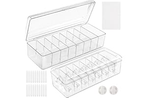 Arvok 2 Stück Kabel Aufbewahrungsbox mit Deckel, Kabel Organizer Box mit 8 verstellbaren Fächern, Lösung bei Kabelsalat für Aufladekabel, Organizer für kleine Utensilien