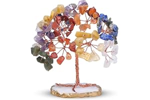 PYOR Crystal Tree - Artificial Trees for Home Decor - Chakra Tree of Life - Crystal Bonsai Tree - Trees for Living Room Decor - Crystal Tree for Positive Energy - Feng Shui Master - Gemstone Tree