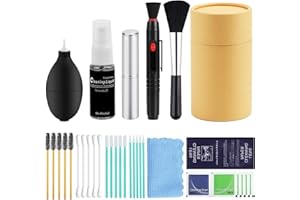 PLAPOT Kamera Reinigungset,33-in-1 Professionelle Reinigungsset für Kamera mit Flüssig-Reiniger Blasebalg Pinsel Lens Cleaning Pen Mikrofasertuch(Farbe der Aufbewahrungsbox wird zufällig ausgewählt)